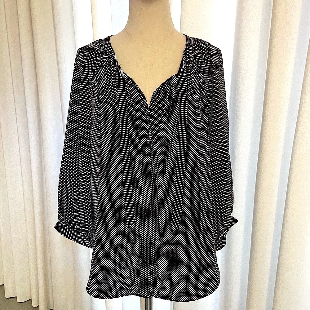Joie | Silk Blouse | Black & White | Small